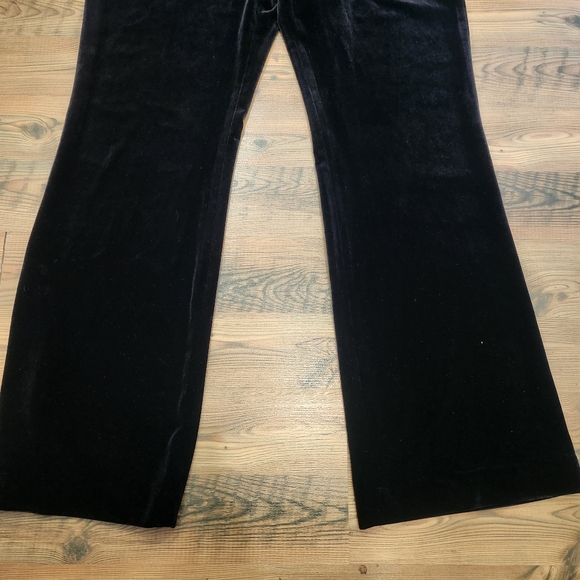 NEW tags Calvin Klein Black Velvet Boot Cut Trouser Holiday Winter Pant Sz 16‎ - Picture 2 of 7